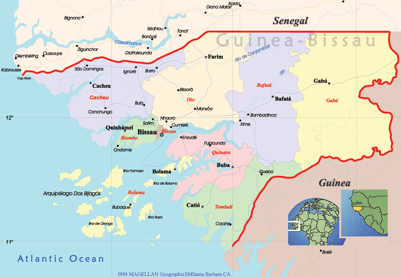 political map of guinea bissau